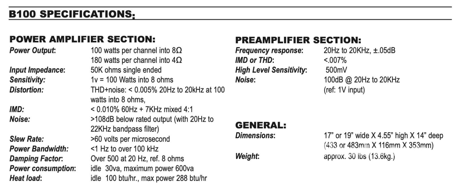 Bryston B100-Sst Solid State Integrated Amplifier
