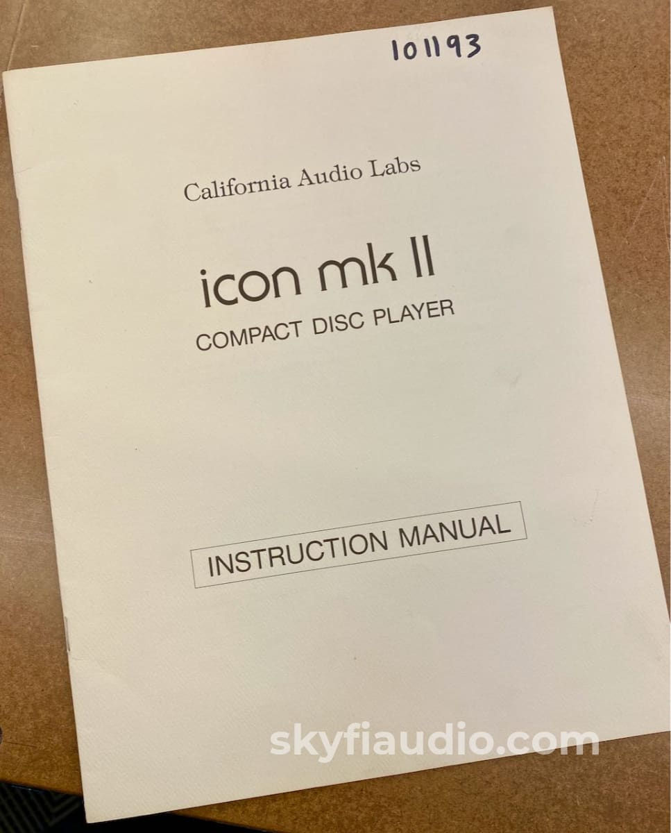 California Audio Labs Icon Mkii Cd Player - With Remote And Manual + Digital