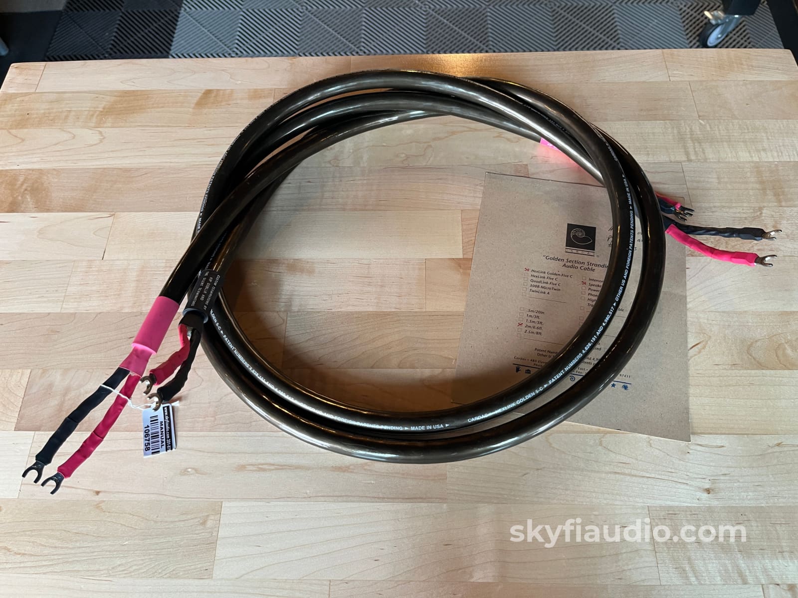 Cardas Golden Five C Speaker Cable Pair - 2m - Spade Terminations Cables