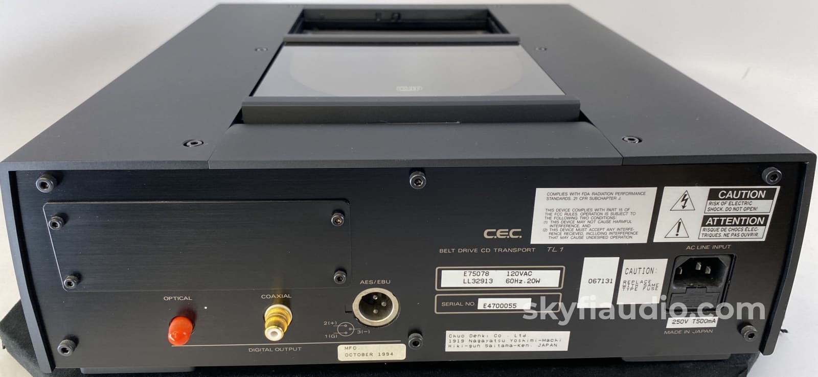 Cec Tl1 Belt Drive Cd Transport! Top Loading And Serviced + Digital