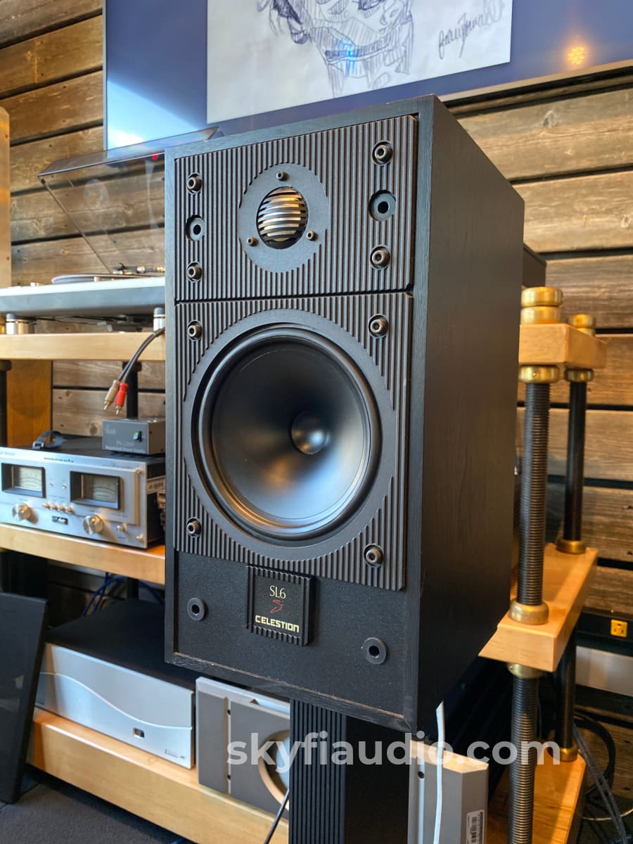 Celestion SL6si Vintage Bookshelf Speakers With Matching Stands