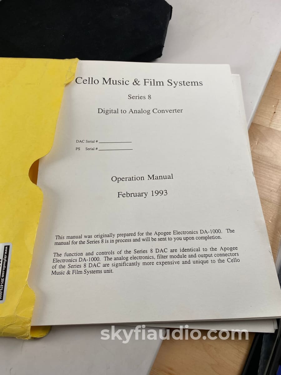 Cello Music & Film Systems Series 8.1 Dac With Power Supply Cd + Digital