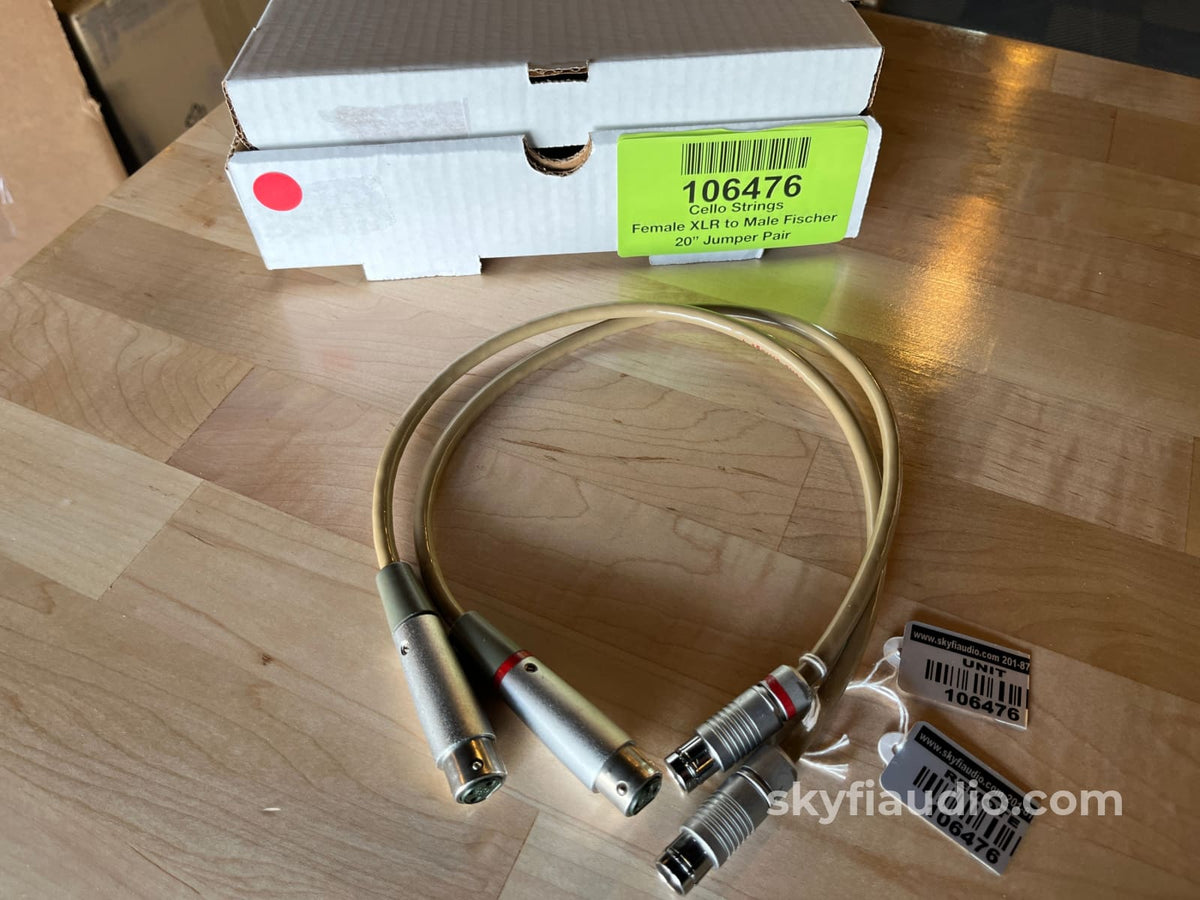 Cello Strings Female XLR to Male Fischer Cable/Jumper Pair - 22’’ Cables