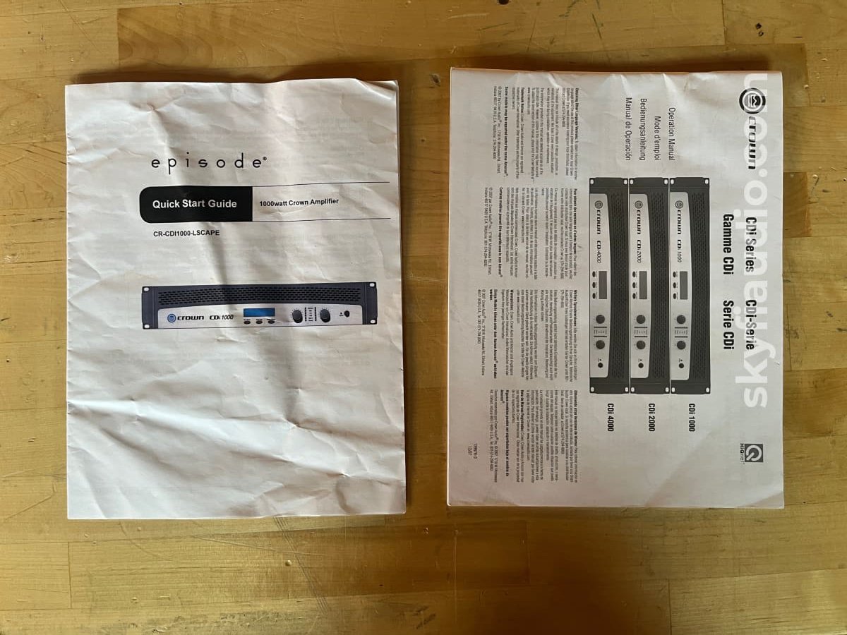 Crown Cdi-1000 Two Channel Amplifier