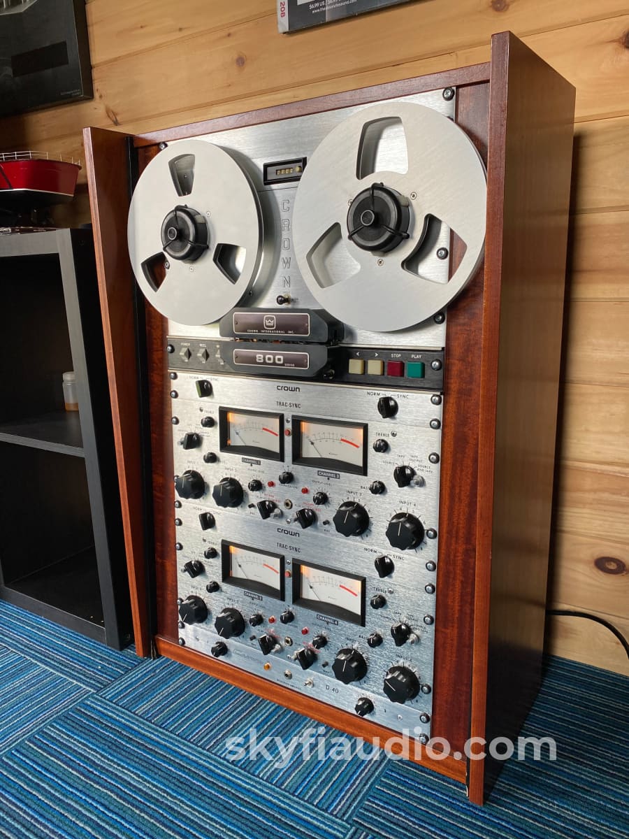Crown CX844 Reel to Reel In Custom Walnut Cabinet - METICULOUSLY RESTO