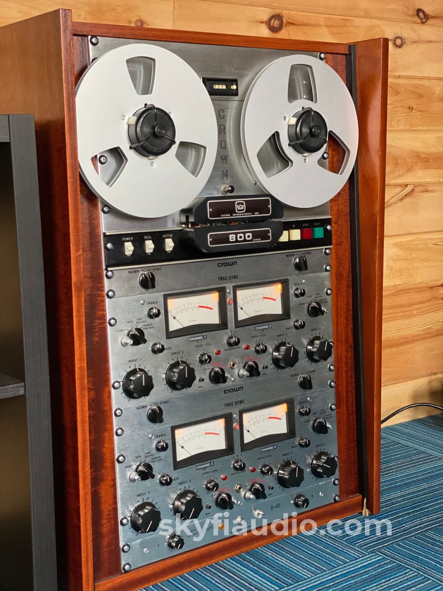 Crown CX844 Reel to Reel In Custom Walnut Cabinet - METICULOUSLY RESTO