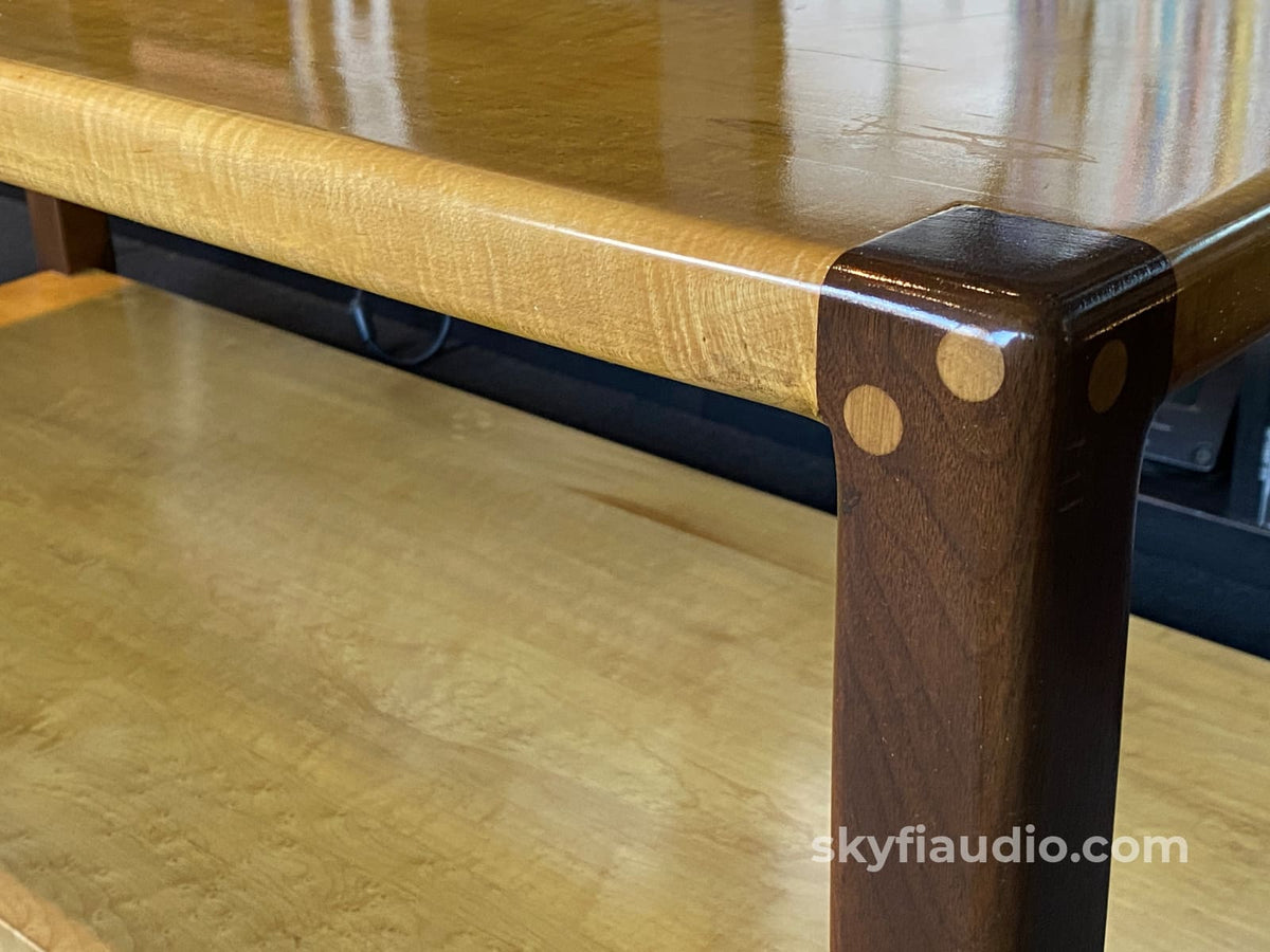 Birdseye Maple & Walnut Custom Made Audio Rack - 2 Shelf Turntable