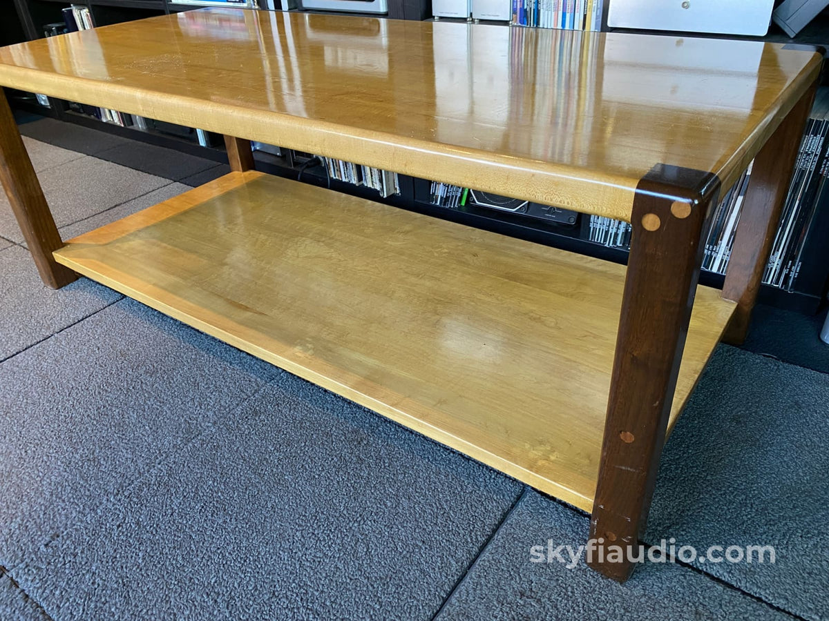 Birdseye Maple & Walnut Custom Made Audio Rack - 2 Shelf Turntable