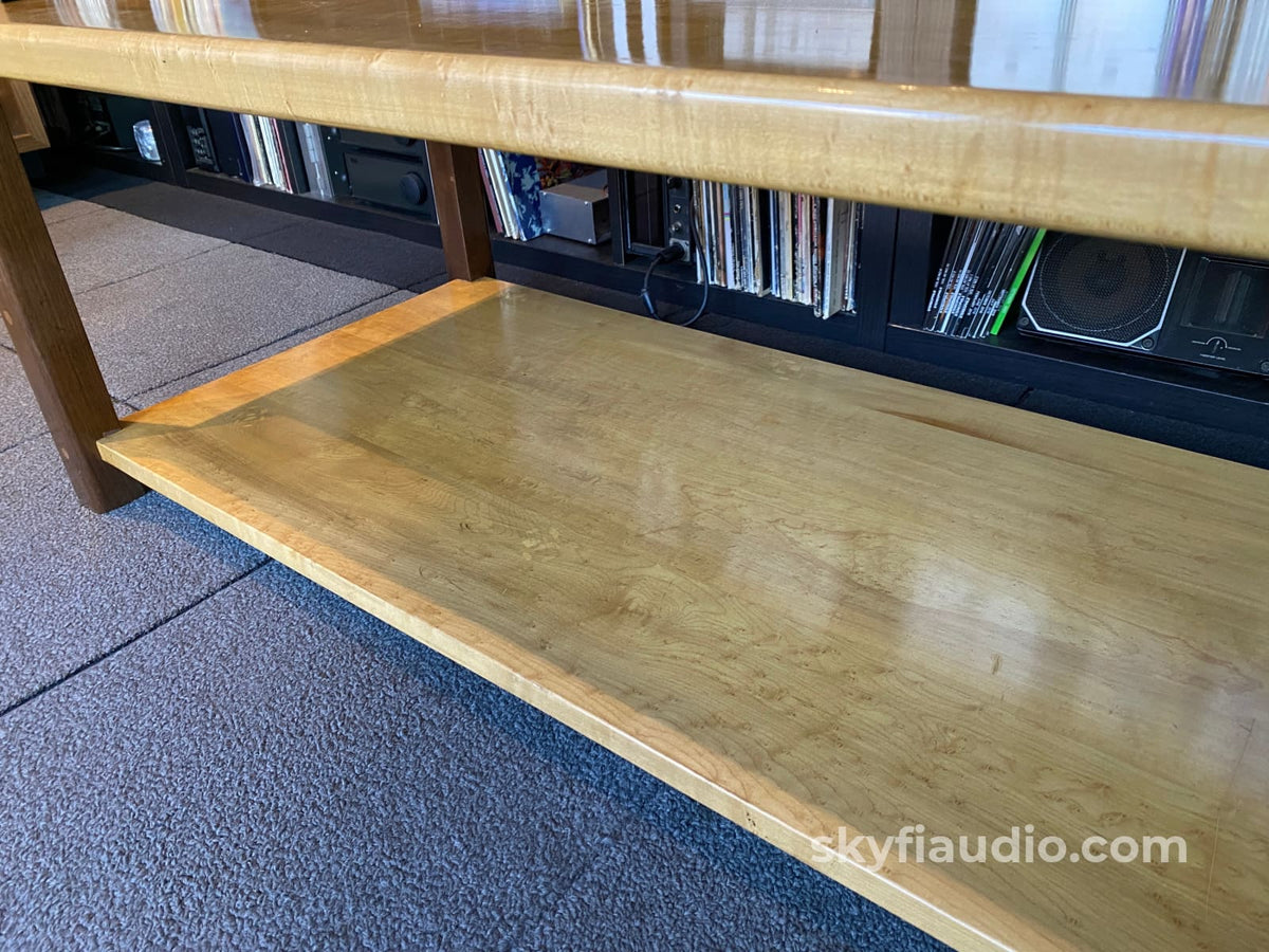 Birdseye Maple & Walnut Custom Made Audio Rack - 2 Shelf Turntable