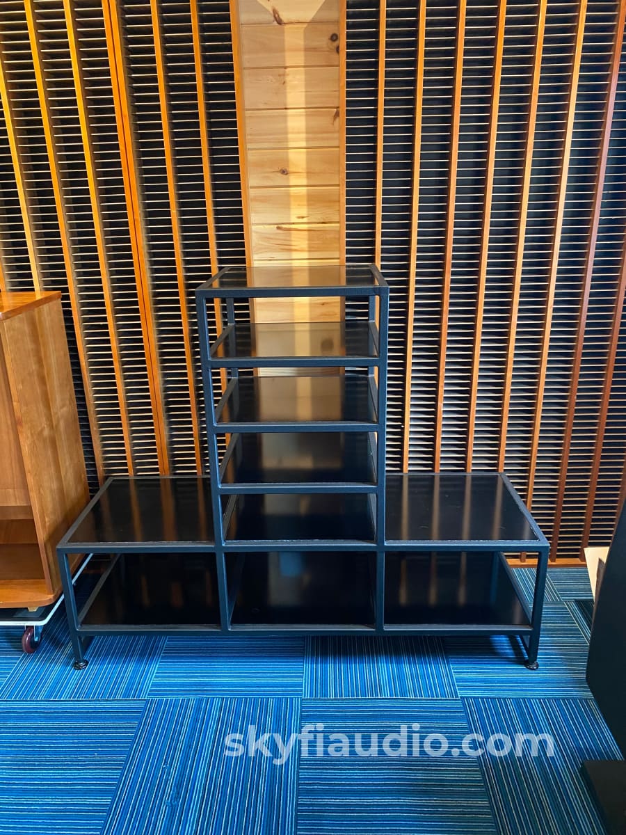 Custom Welded Steel Audio Rack With 7 Shelves Furniture