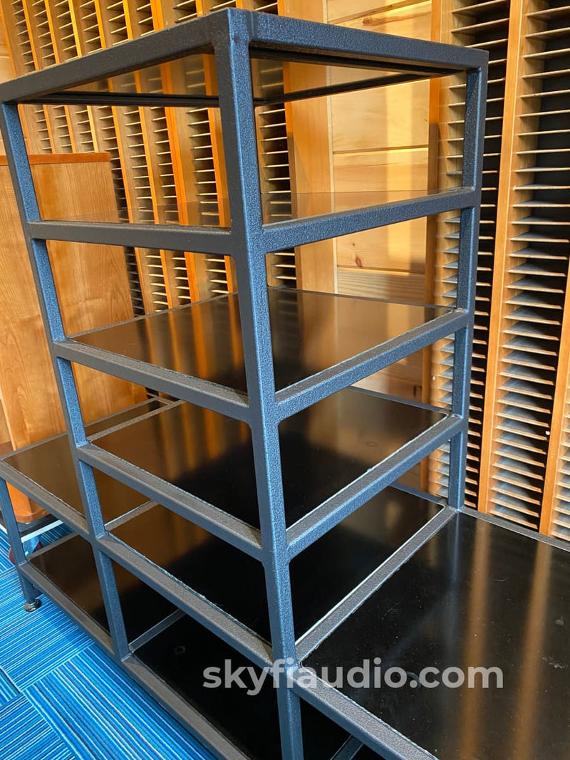 Custom Welded Steel Audio Rack with 7 Shelves