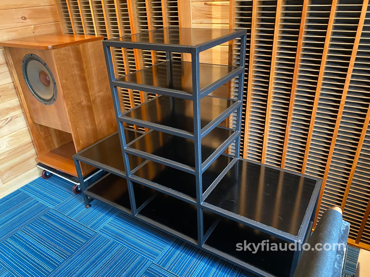 Custom Welded Steel Audio Rack with 7 Shelves