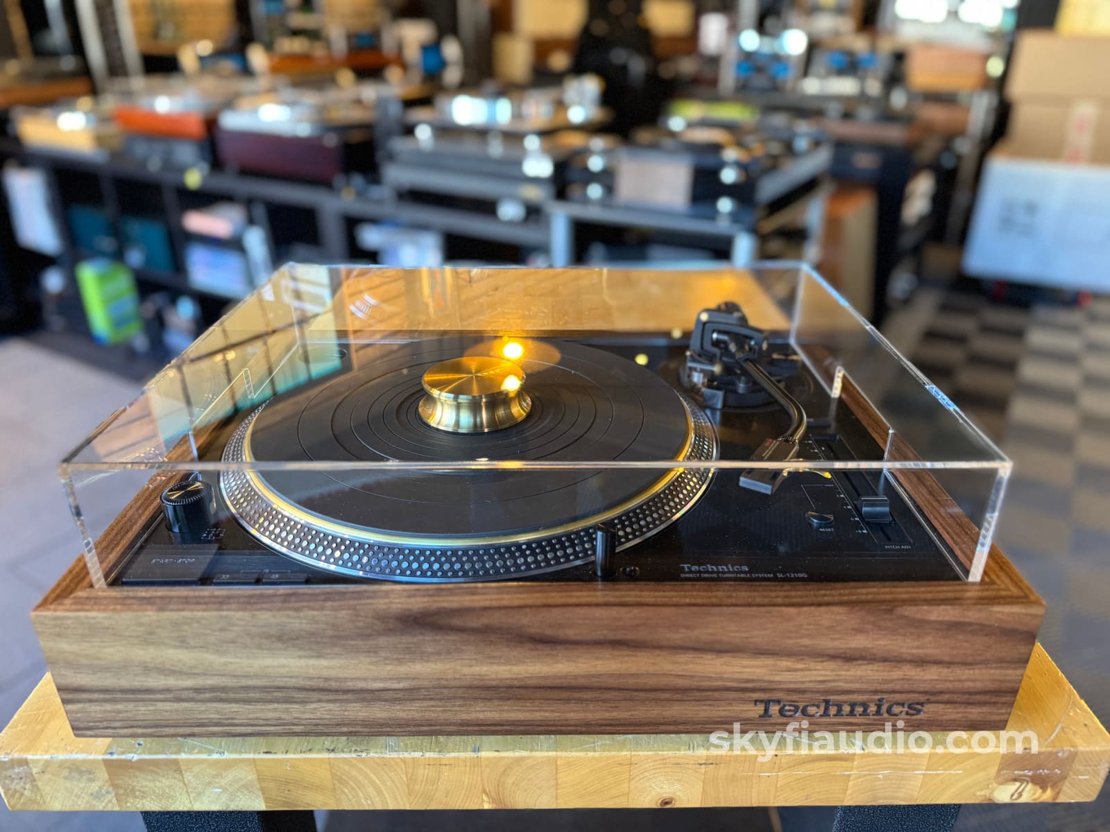 Custom Wood Plinth For Technics Sl-1300 Sl-1200G Gr And Gr2 - In Stock With Logo In Front Accessory