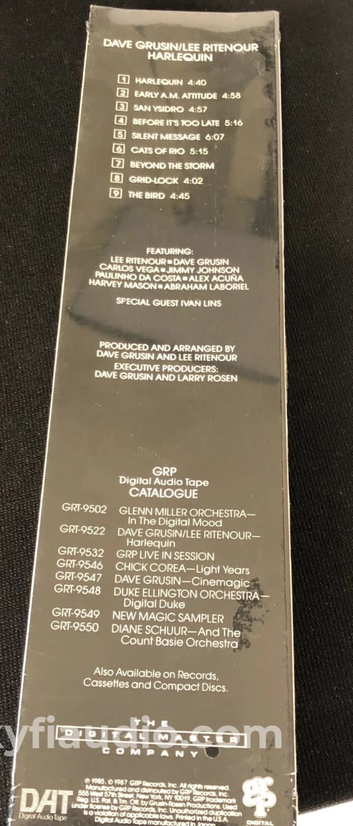 Dave Grusin / Lee Ritenour - Harlequin New Pre-Recorded Dat Tape Music