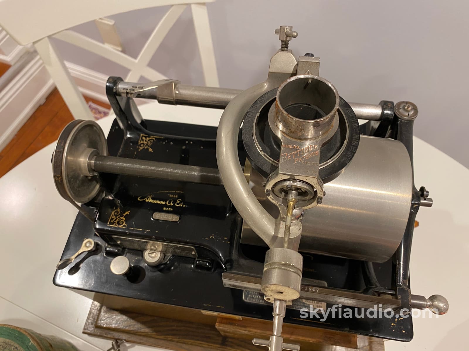 Edison Concert Phonograph Late 1800S With Bettini Attachment Reproducer Turntable