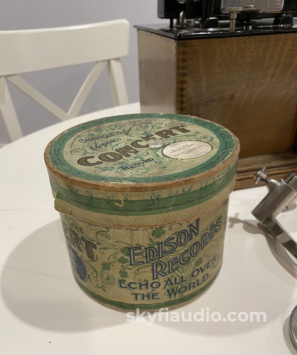 Edison Concert Phonograph Late 1800S With Bettini Attachment Reproducer Turntable