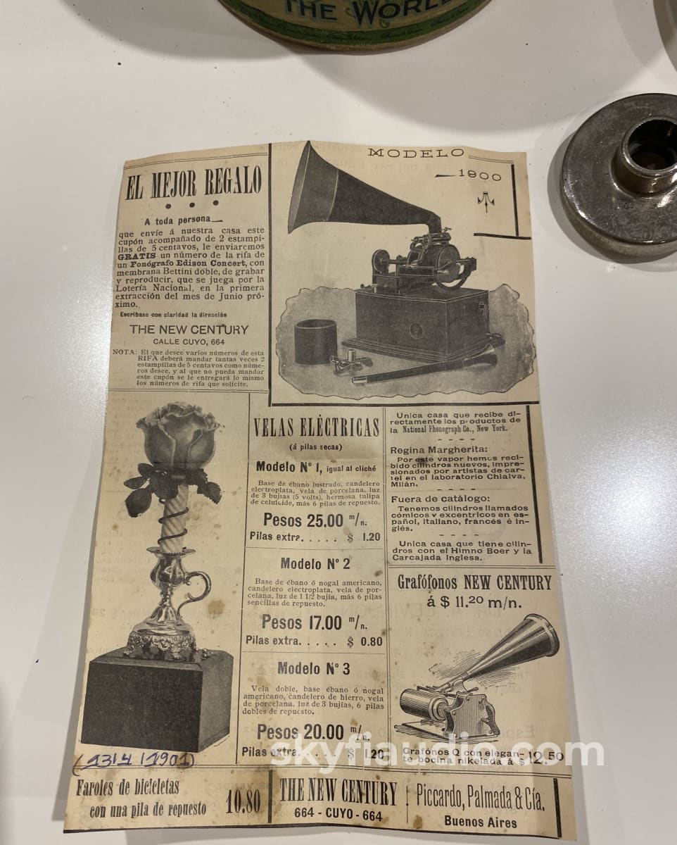 Edison Concert Phonograph Late 1800S With Bettini Attachment Reproducer Turntable
