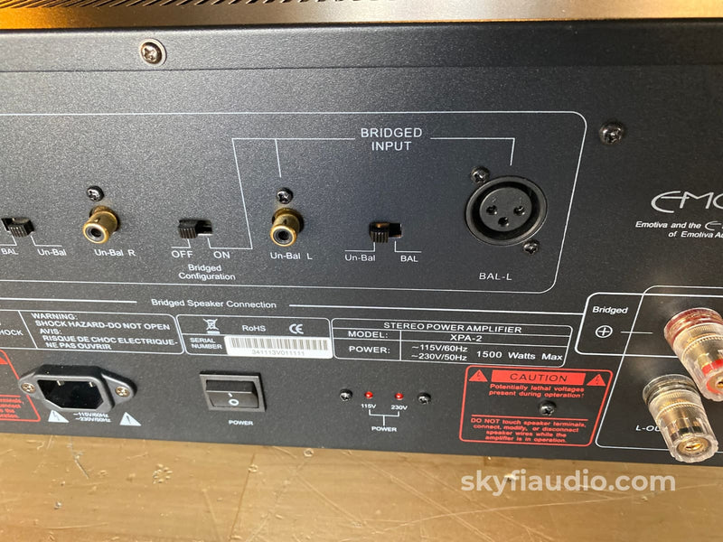 Emotiva Xpa-2 (Gen 1) Stereo Amplifier 250Wx2 With Vu Meters Recaueuhnjytoagny