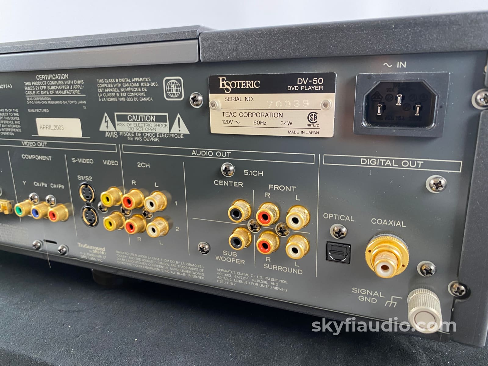 Esoteric Dv-50 - Sacd And Cd Player In Rare Black Finish + Digital