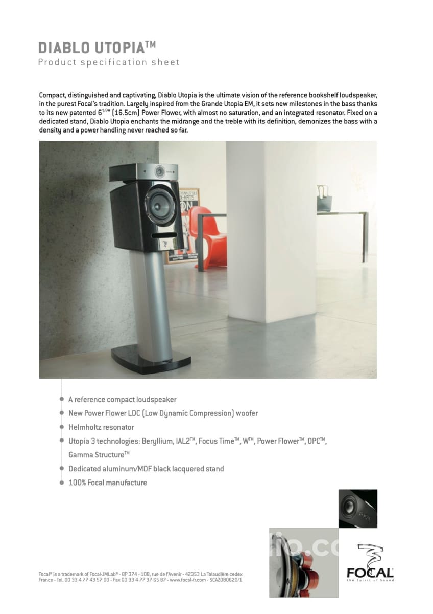 Focal Diablo Utopia Iii Speakers - As New And Complete With Stands