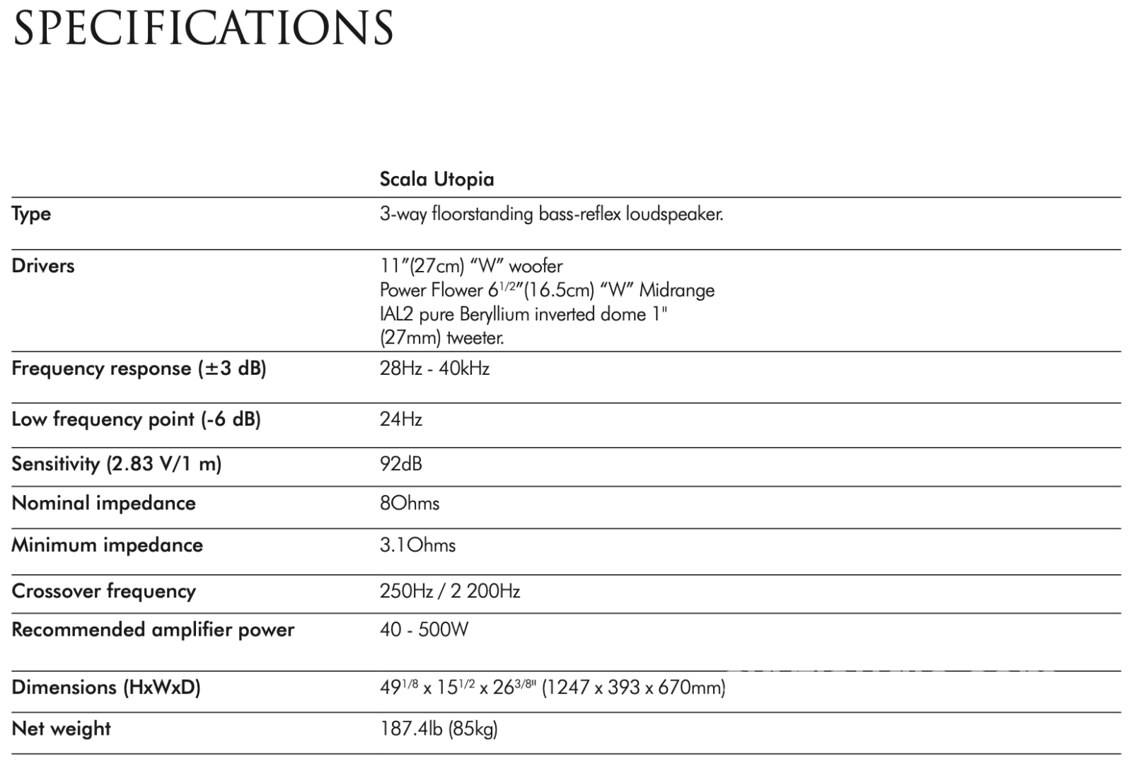 Focal Scala Utopia Floorstanding Speakers - Incredible In Every Way Beryllium Tweeters
