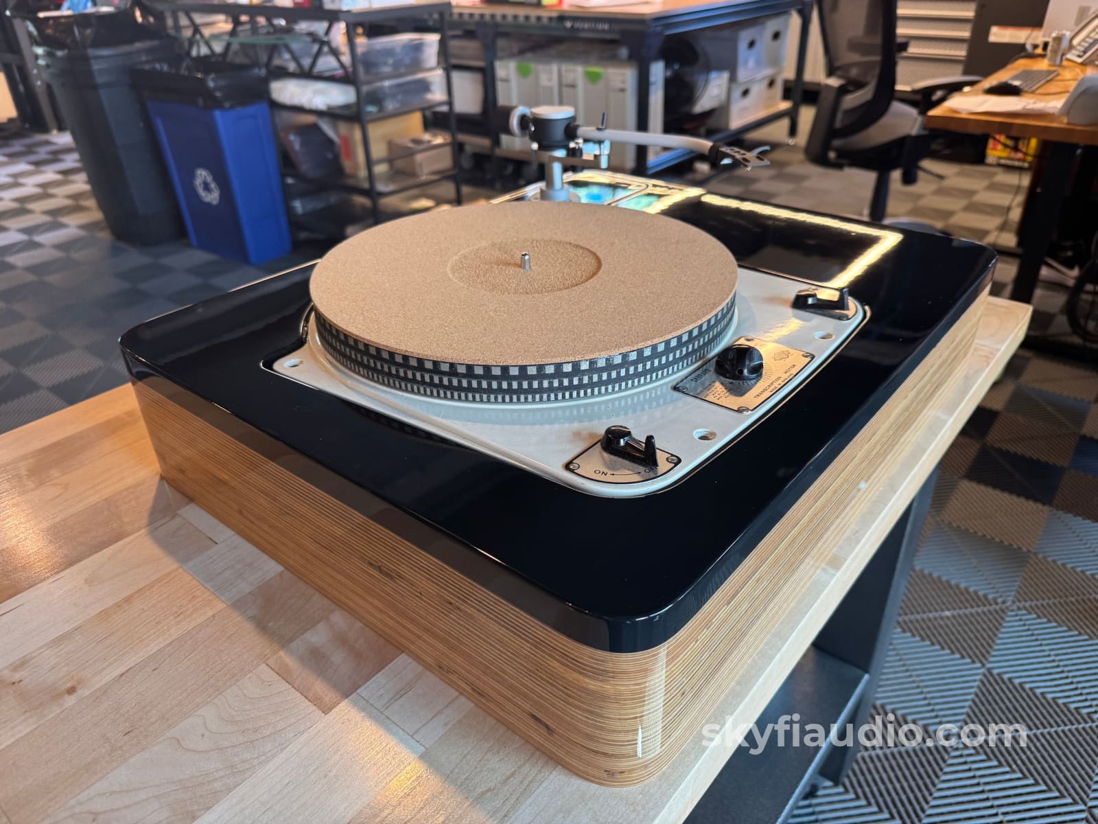 Garrard 301 Vintage Turntable with Custom Wood Plinth and New Ortofon