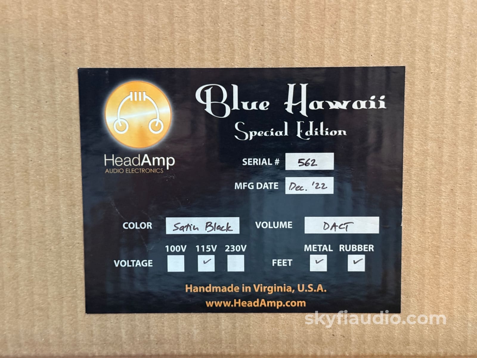 HeadAmp Blue Hawaii Special Edition Electrostatic Headphone Amplifier Integrated Amplifier