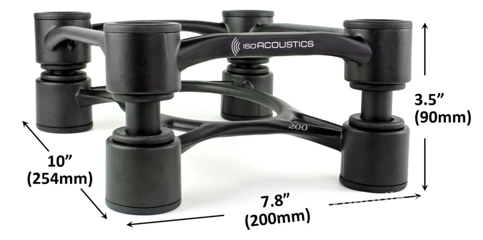 IsoAcoustics Aperta200 Isolation Stands with Tilt Adjustment (Pair) Black / None Accessory
