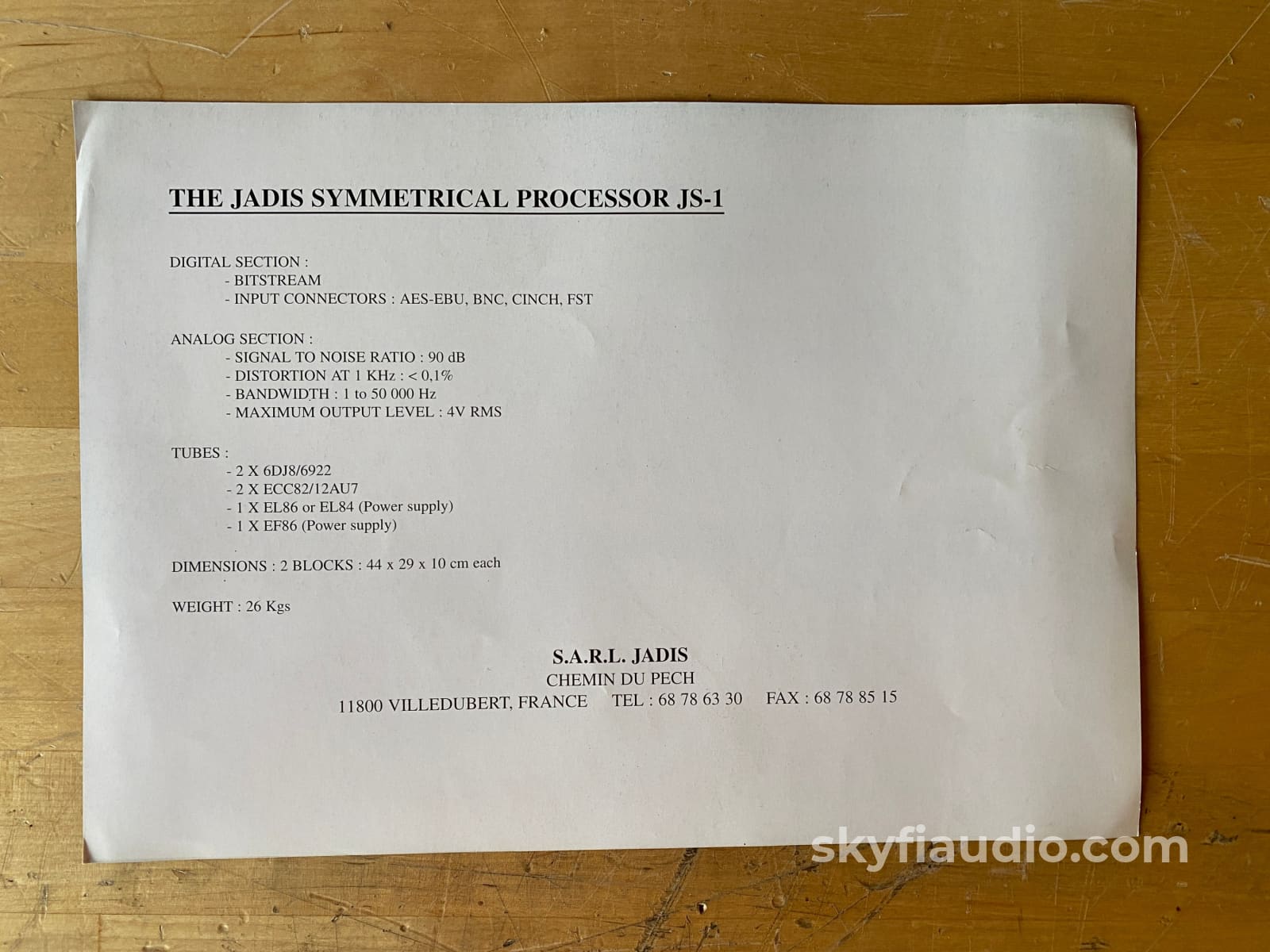 Jadis Js1 Mki Dual Chassis Tube Dac With Power Supply - Made In France Cd + Digital