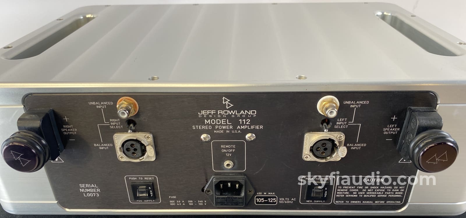 Jeff Rowland Model 112 Stereo Power Amplifier