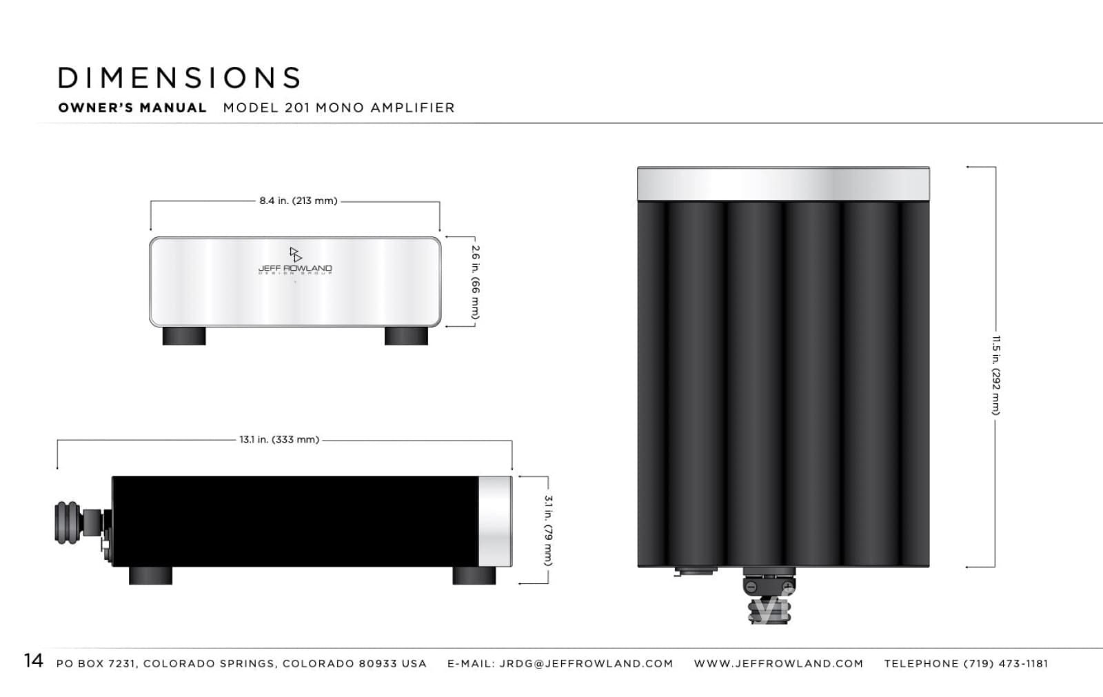 Jeff Rowland Model 201 Monoblock Amplifier Pair