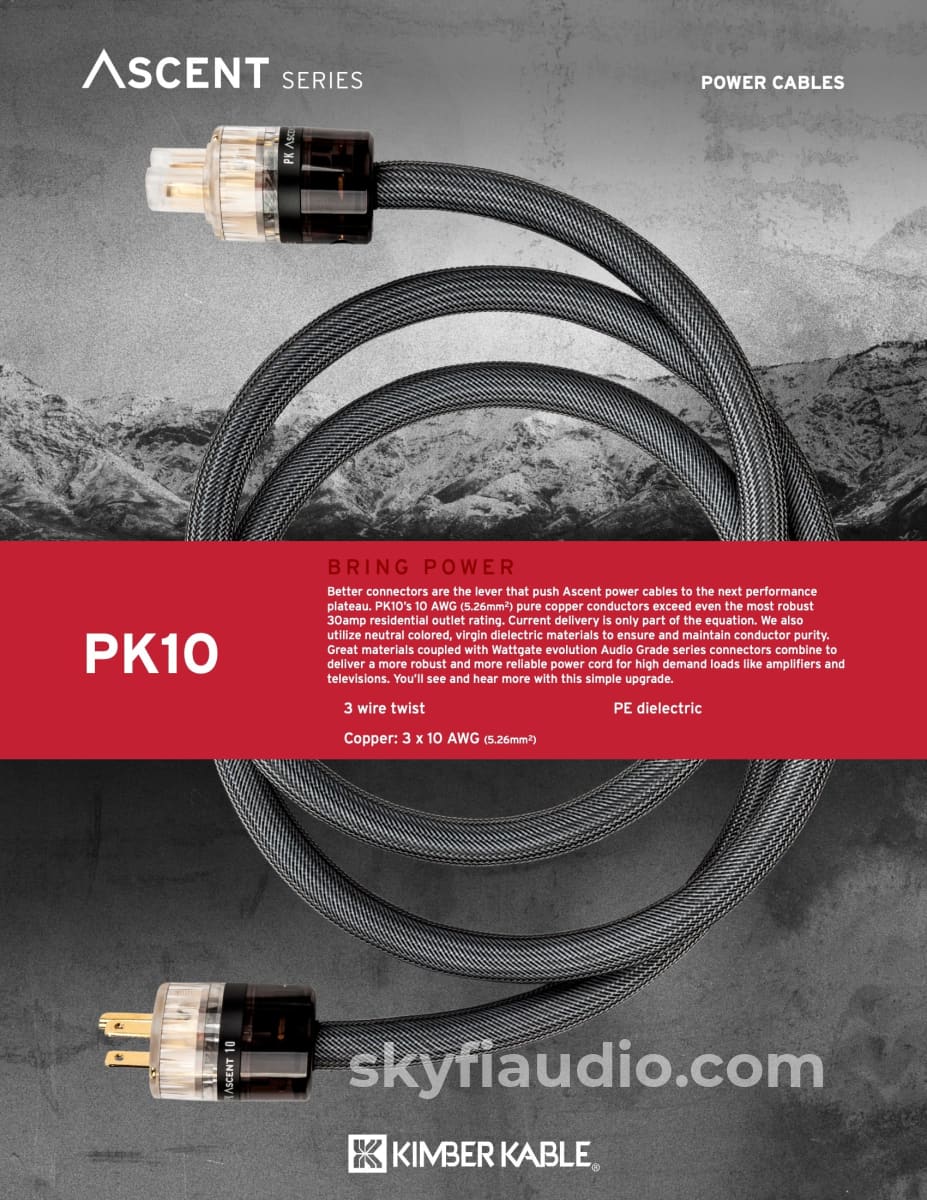 Kimber Kable - Ascent Series Pk10 Power Cord New Cables