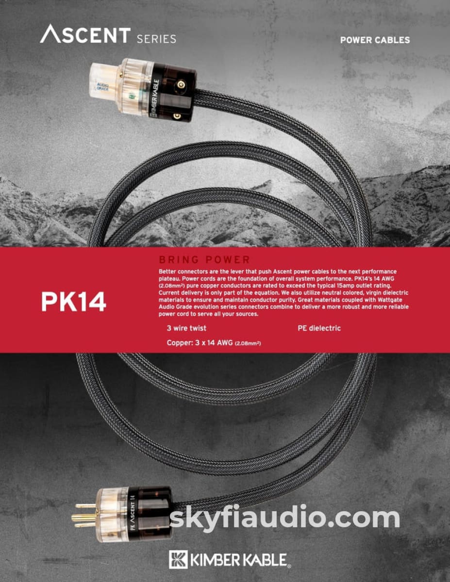 Kimber Kable PK14 IEC Power Cord - Pre-Loved - 2m - Cables