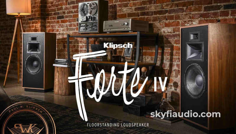 Klipsch Forte Iv Heritage Speakers In Distressed Oak (Pair) - New In Box