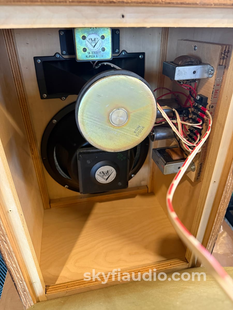 Klipsch Heresy 1.5 HBR Raw Birch w/ Rustic Oil Patina 1982 Consecutive Serials Speakers