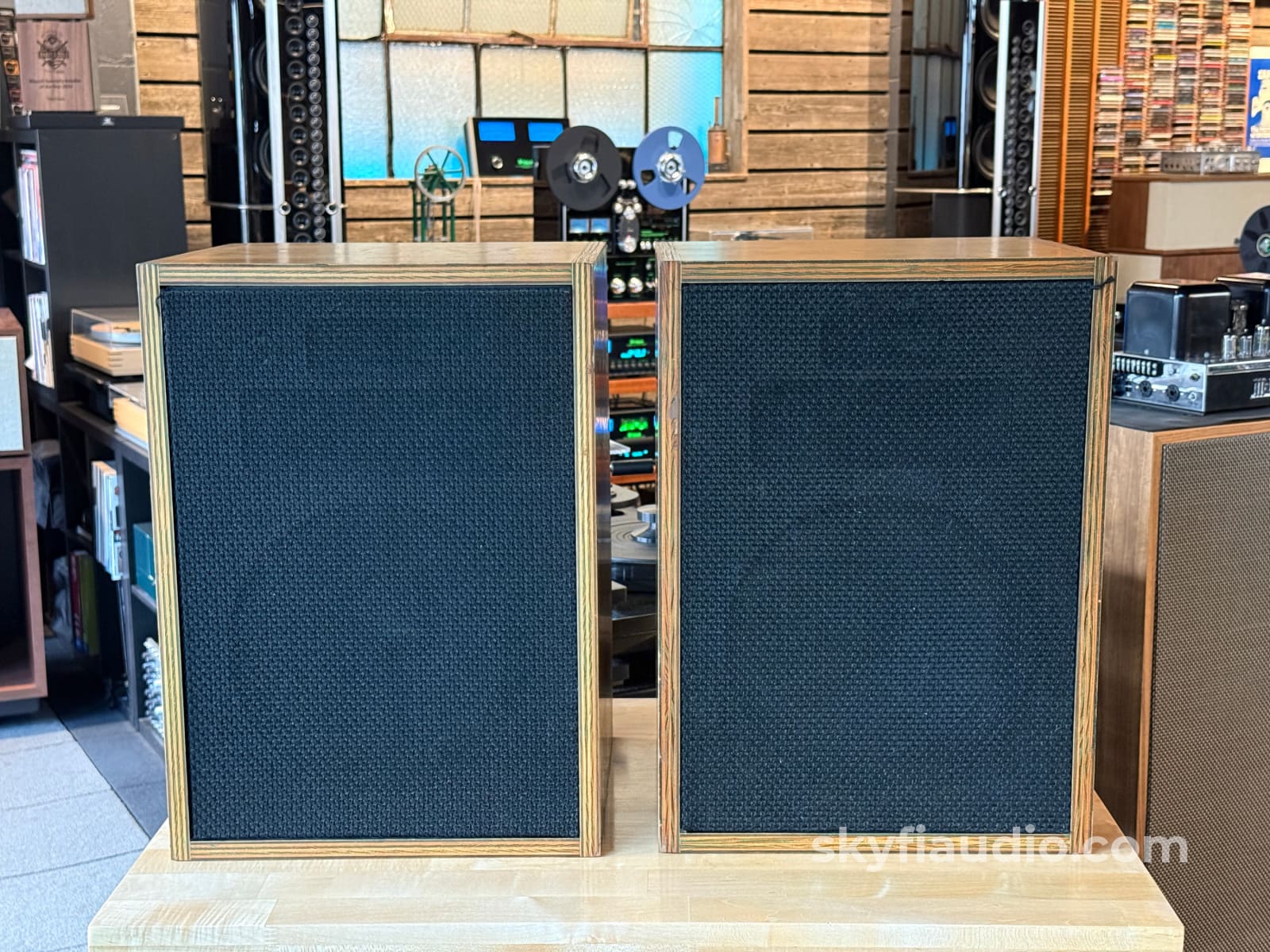 Klipsch Heresy 1.5 HBR Raw Birch w/ Rustic Oil Patina 1982 Consecutive Serials Speakers