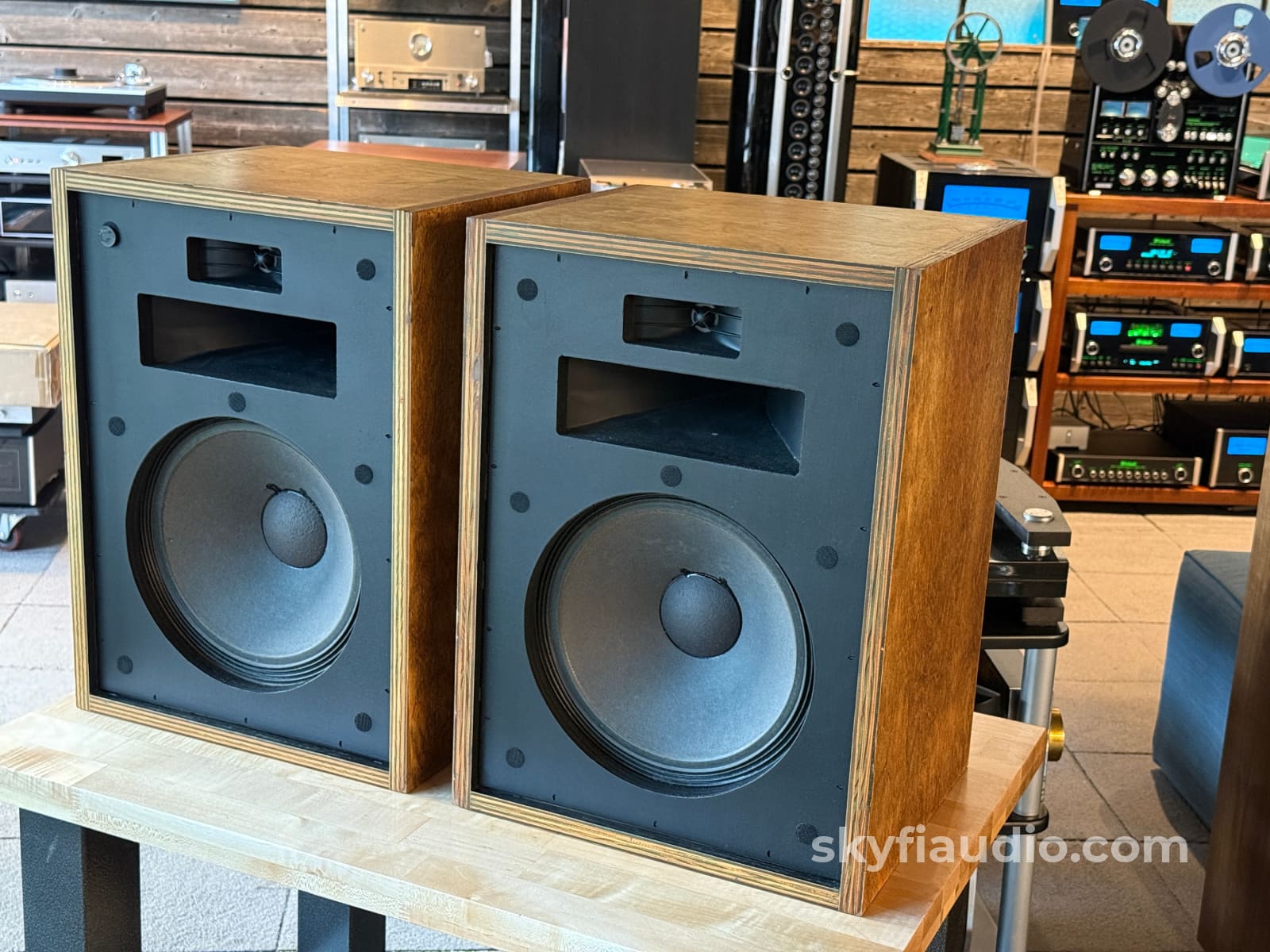 Klipsch Heresy 1.5 HBR Raw Birch w/ Rustic Oil Patina 1982 Consecutive Serials Speakers