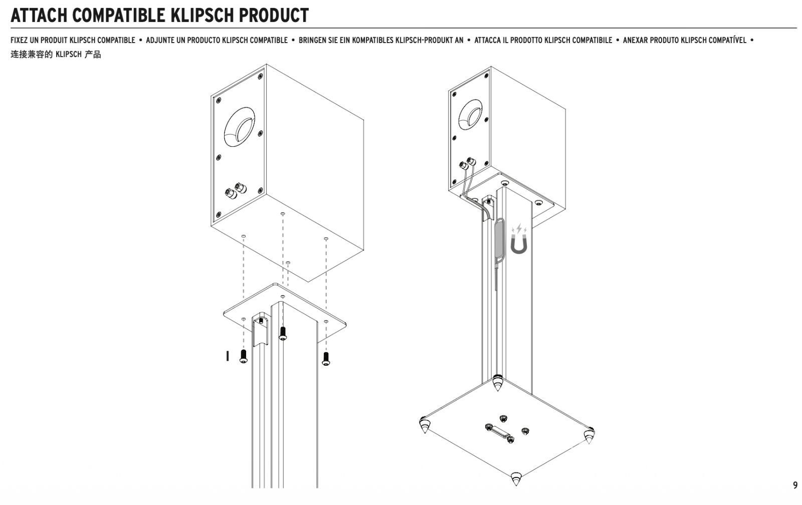Klipsch KS Series Loudspeaker Stands for Heresy Speakers (Pair) - NEW Accessory