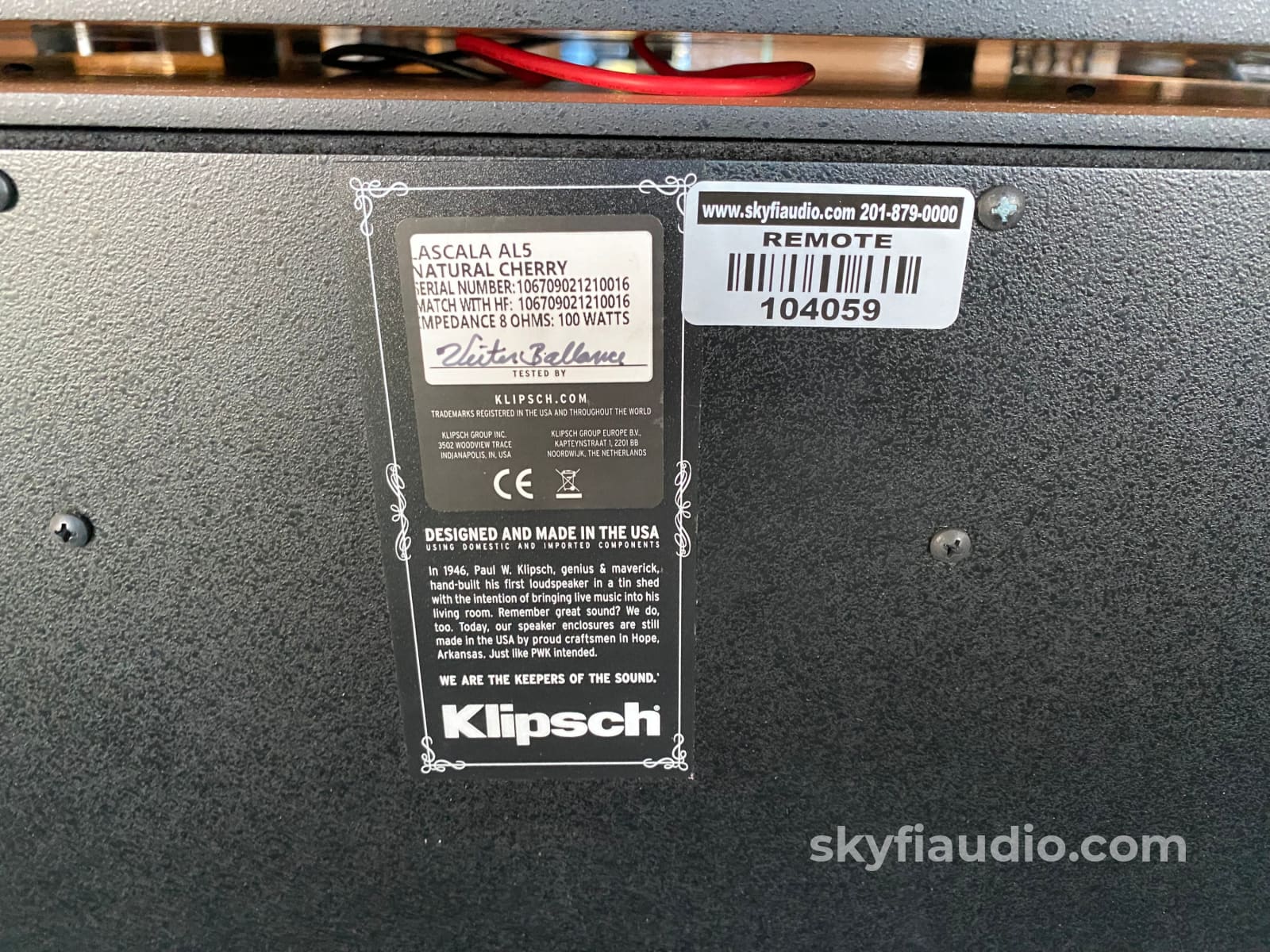 Klipsch Lascala Al5 Speakers. Stereophile Class A - Used Call For Price Speakers