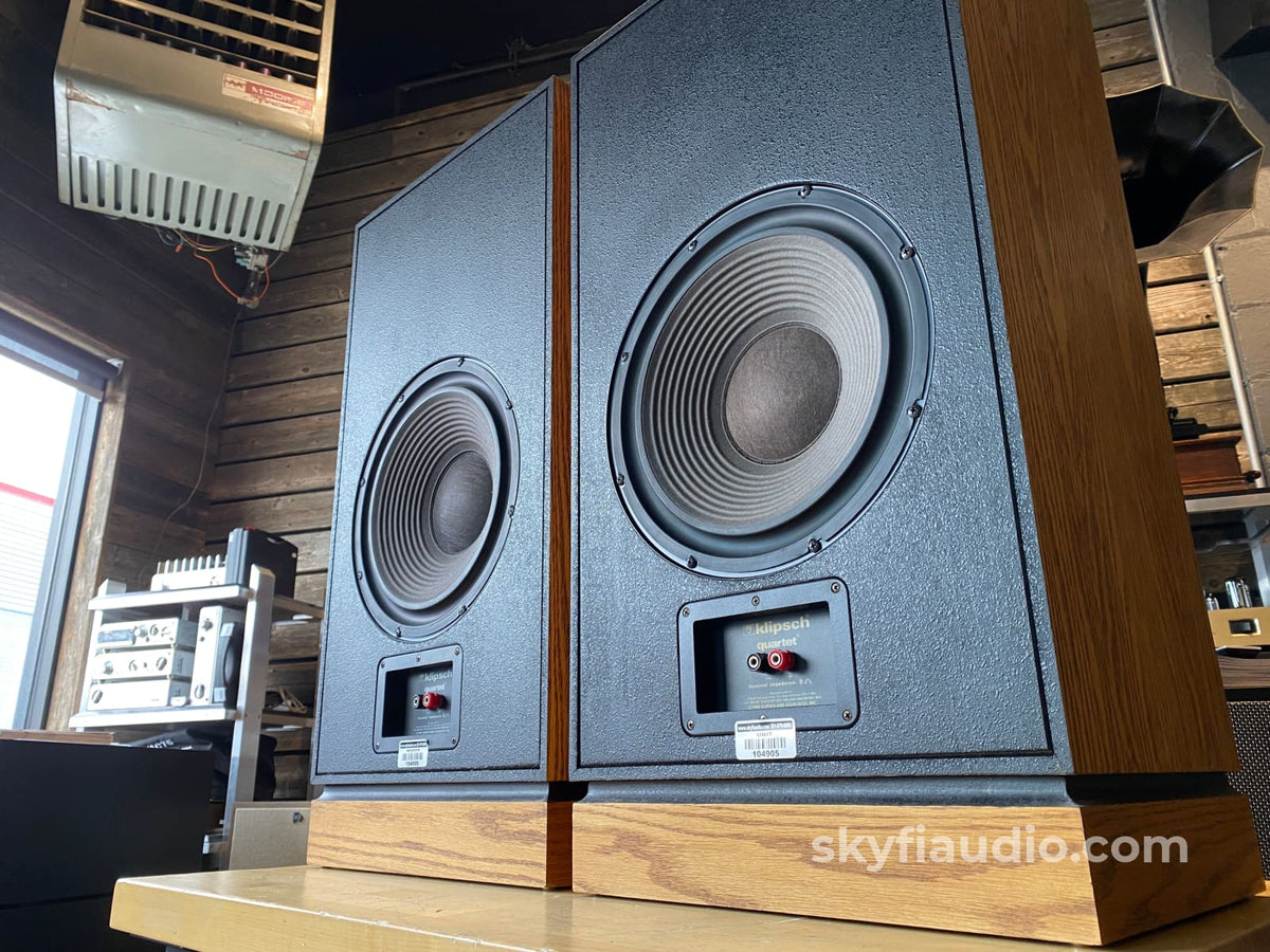 Klipsch Quartet Vintage Floor Standing Speakers - Oak Oil Finish