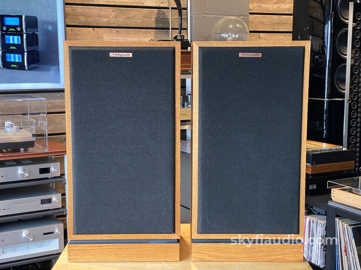 Klipsch Quartet Vintage Floor Standing Speakers - Oak Oil Finish