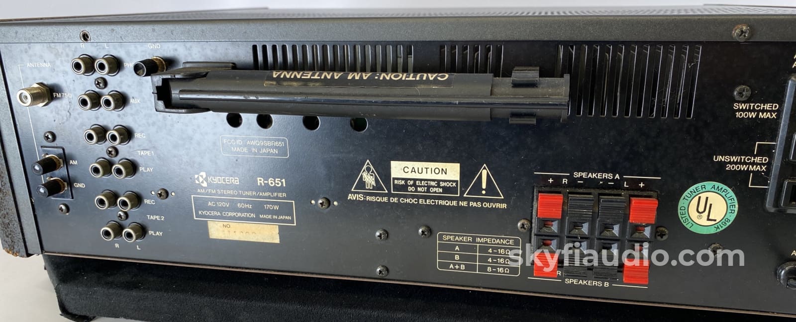 Kyocera R-651 Vintage Am/Fm Stereo Receiver W/Phono Integrated Amplifier