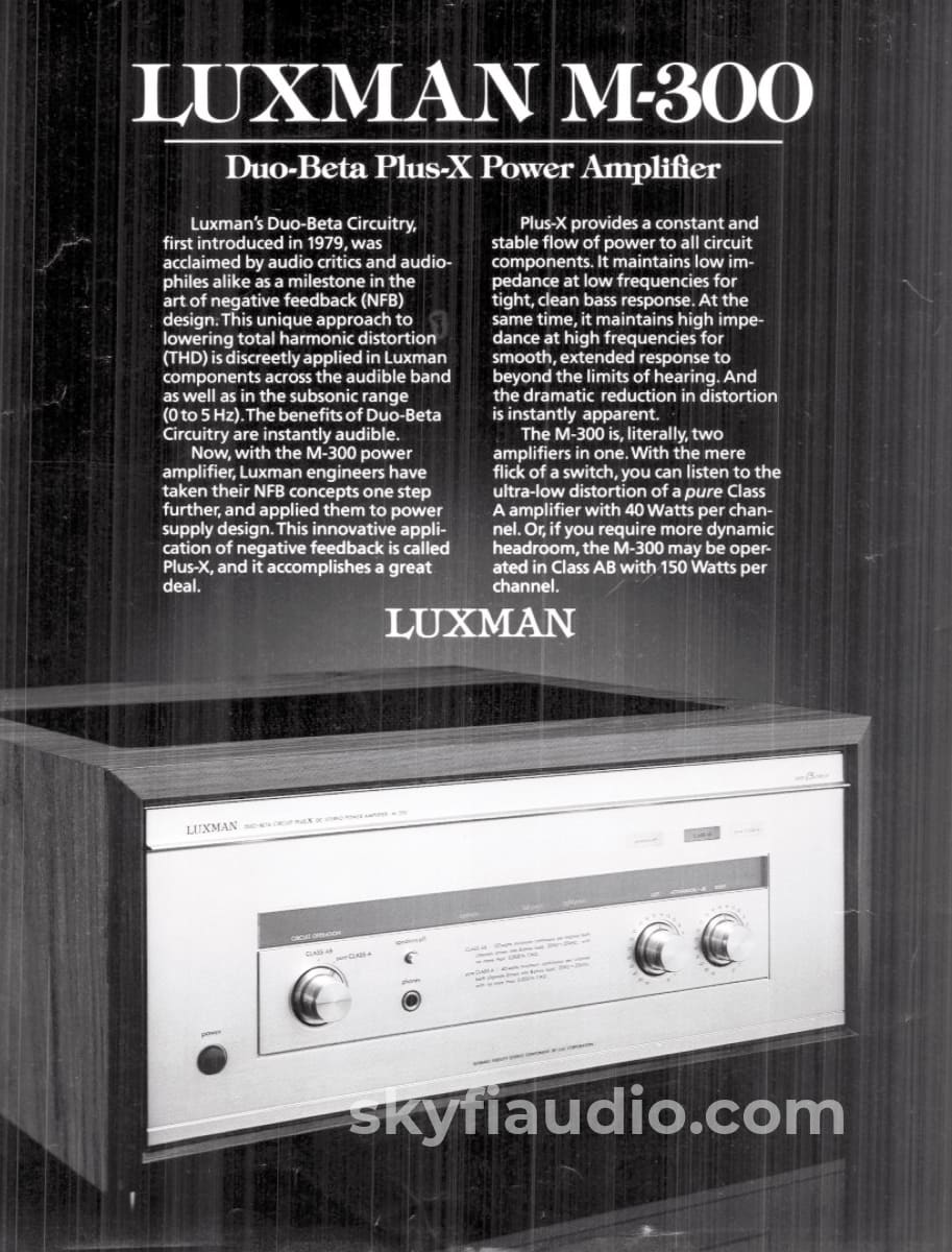 Luxman M-300 Vintage Solid State Amplifier - Serviced Plus Refinished Cabinet Gorgeous!