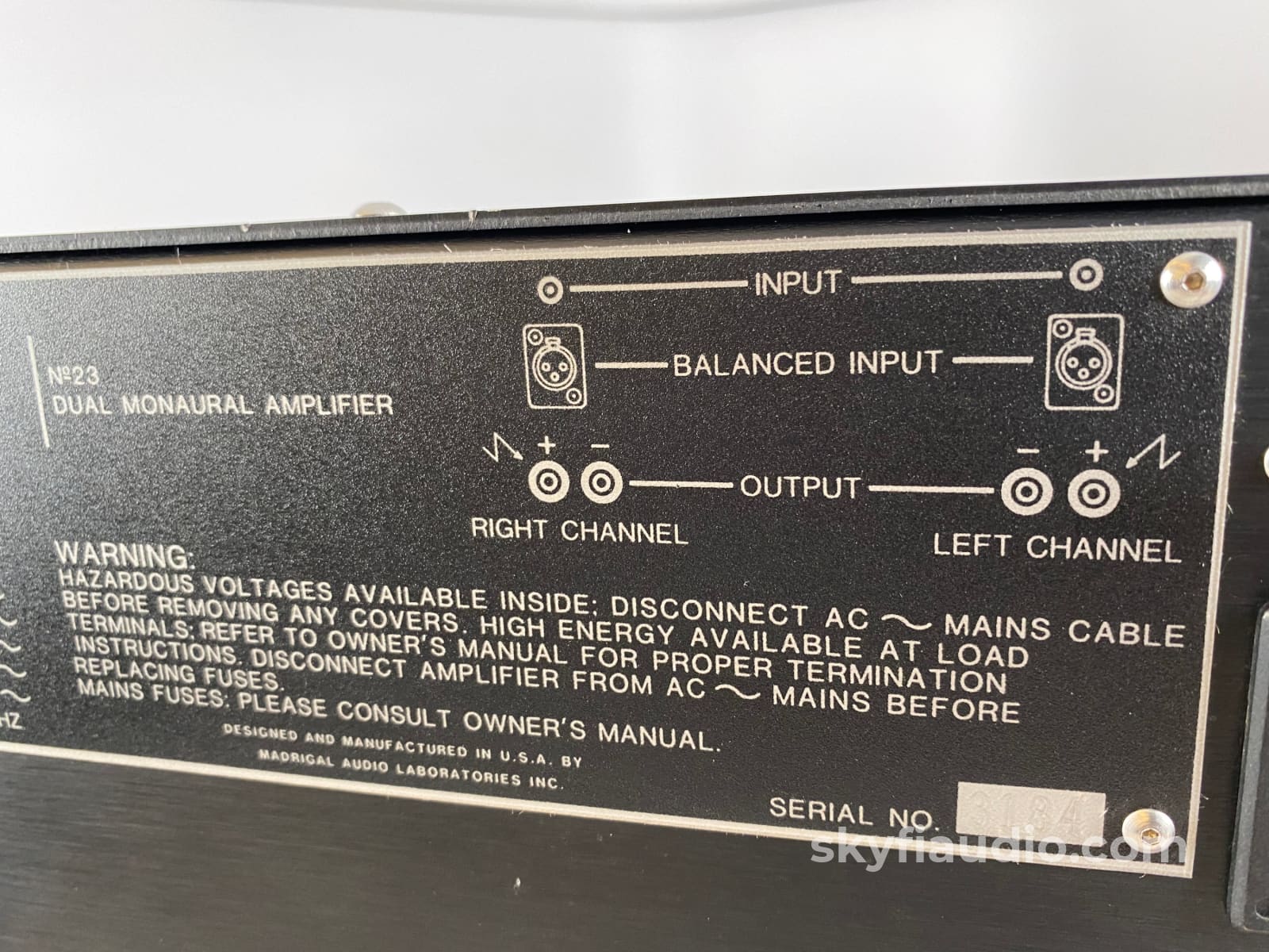 Mark Levinson No.23 Dual Mono Solid State Amplifier 200W