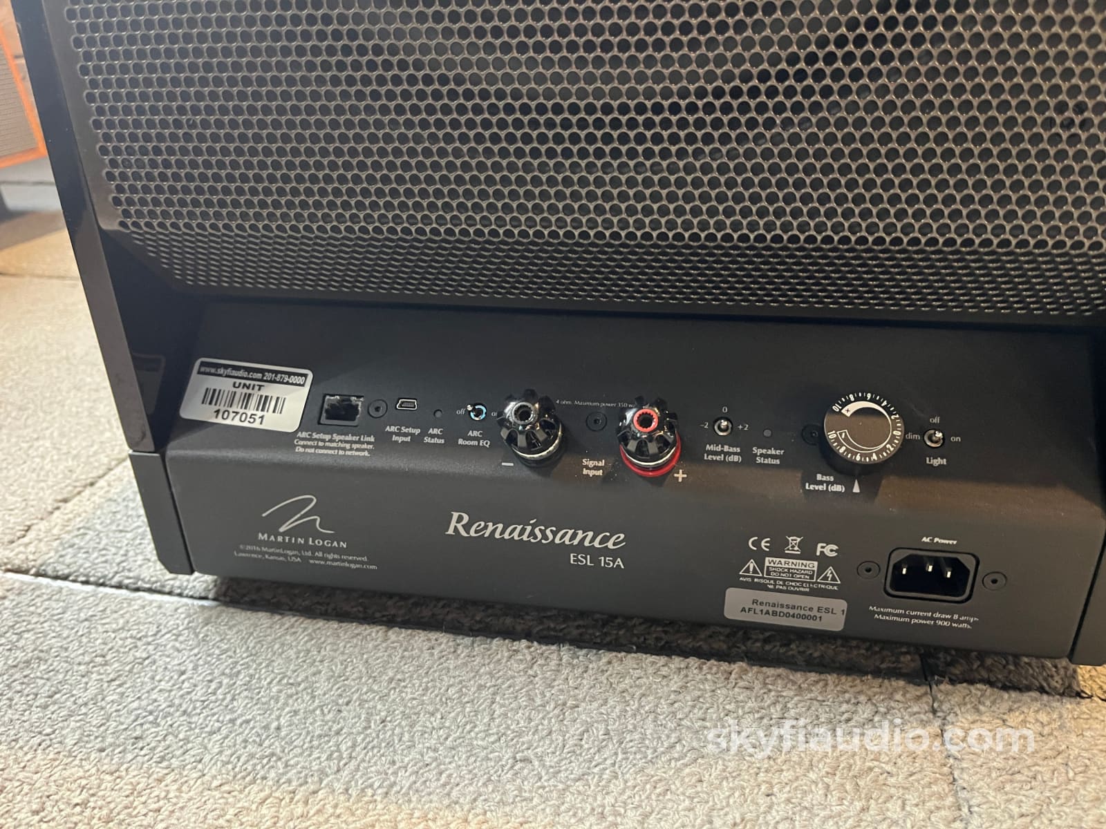 Martin Logan Renaissance ESL15A Loudspeakers - Hybrid Electrostatic - Gloss Black - Complete Kit Amplifier