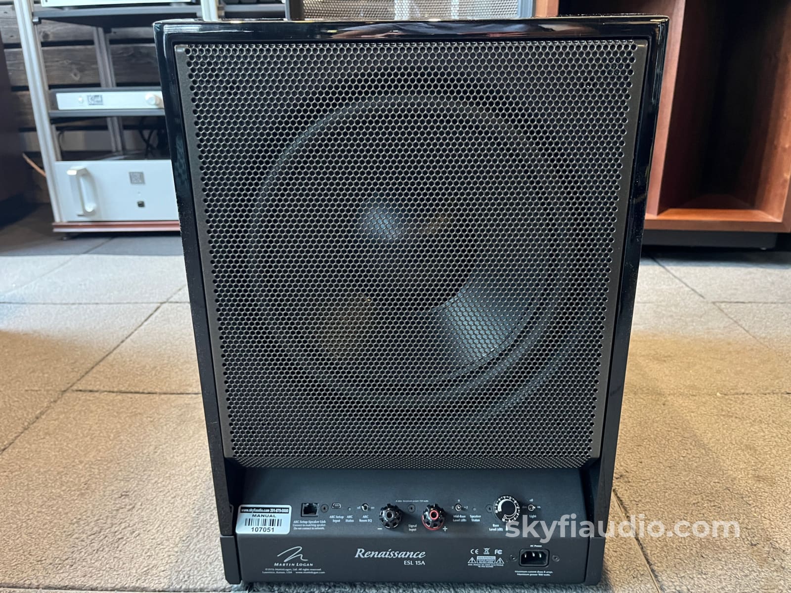 Martin Logan Renaissance ESL15A Loudspeakers - Hybrid Electrostatic - Gloss Black - Complete Kit Amplifier