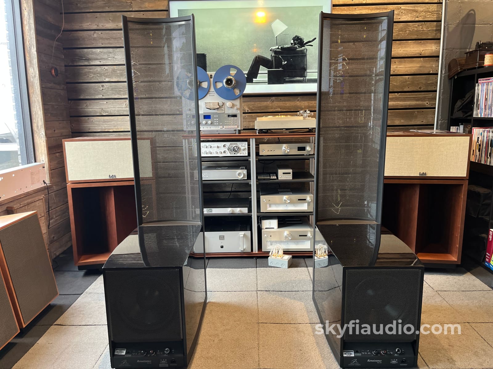 Martin Logan Renaissance ESL15A Loudspeakers - Hybrid Electrostatic - Gloss Black - Complete Kit Amplifier