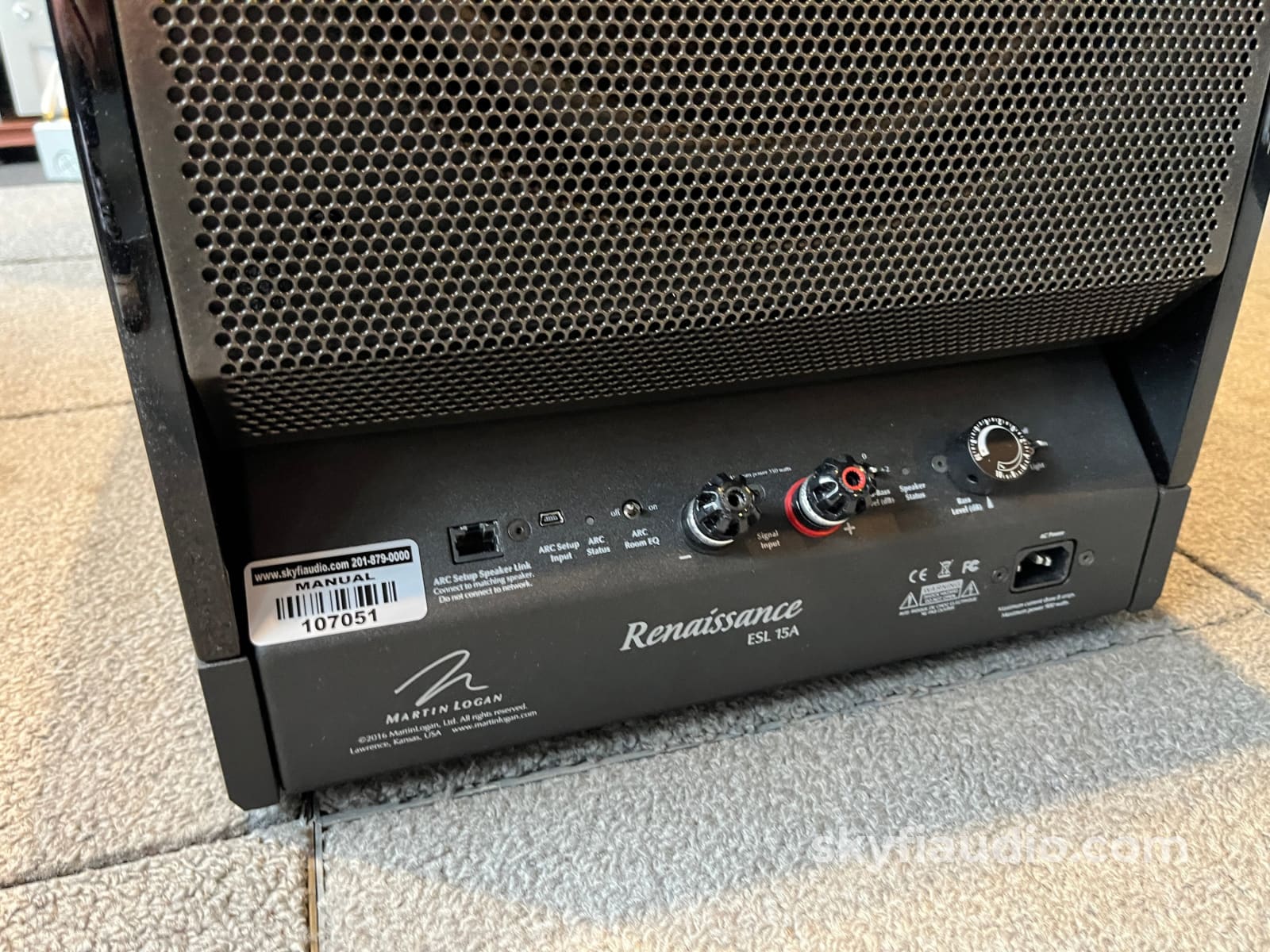 Martin Logan Renaissance ESL15A Loudspeakers - Hybrid Electrostatic - Gloss Black - Complete Kit Amplifier