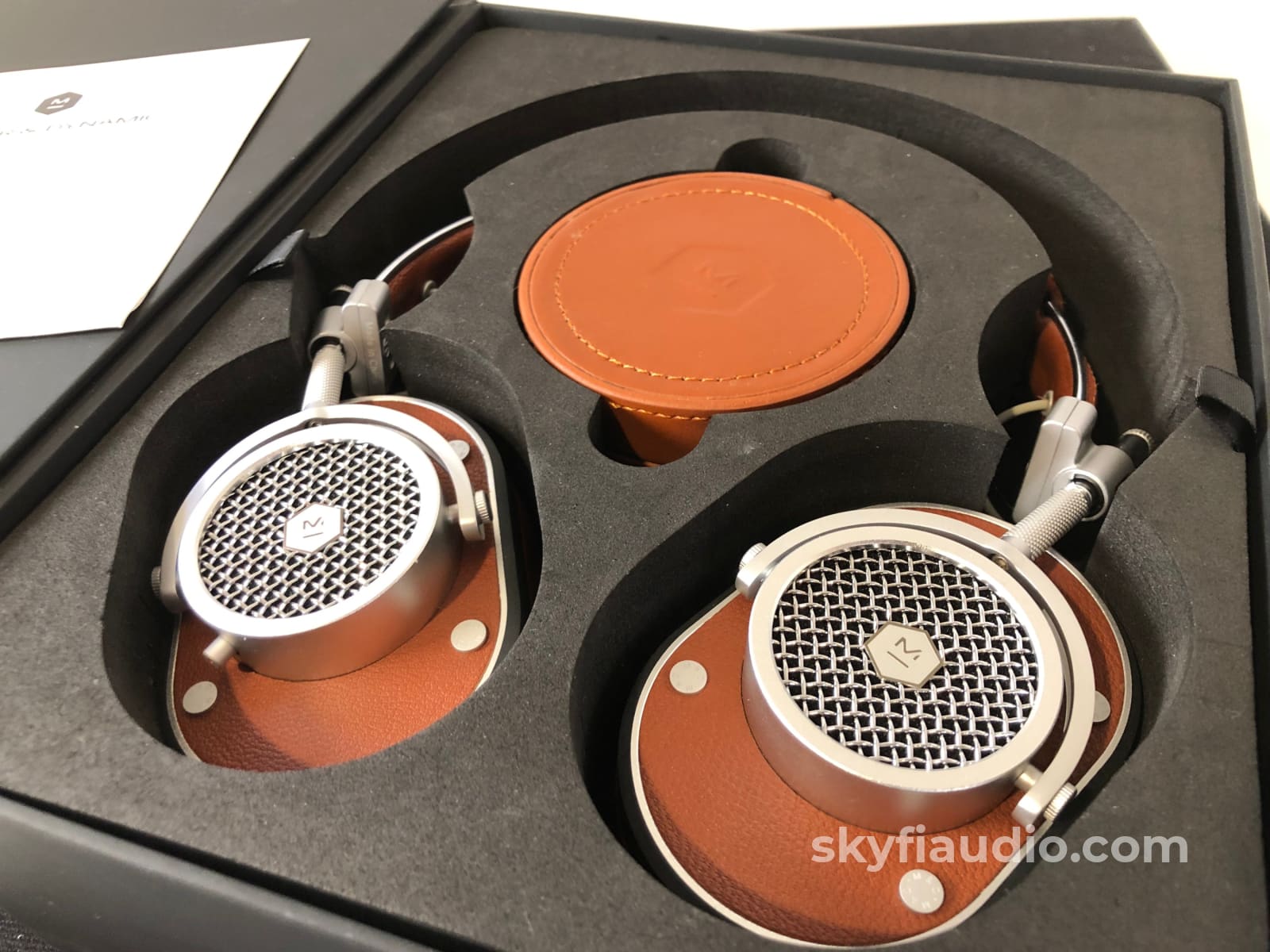 Master & Dynamic Tan Leather Headphones on sale MH40