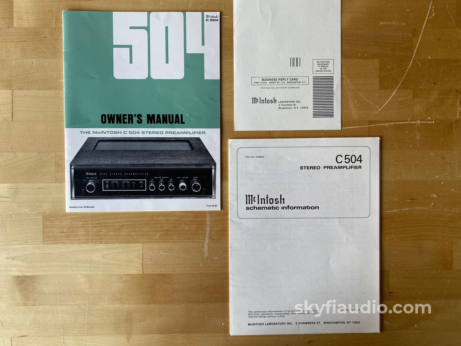 McIntosh C504 Solid State Vintage Preamplifier With Wood Cabinet